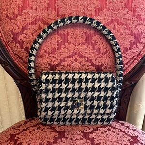 Anine Bing Mini Houndstooth Nico Top-Handle Bag